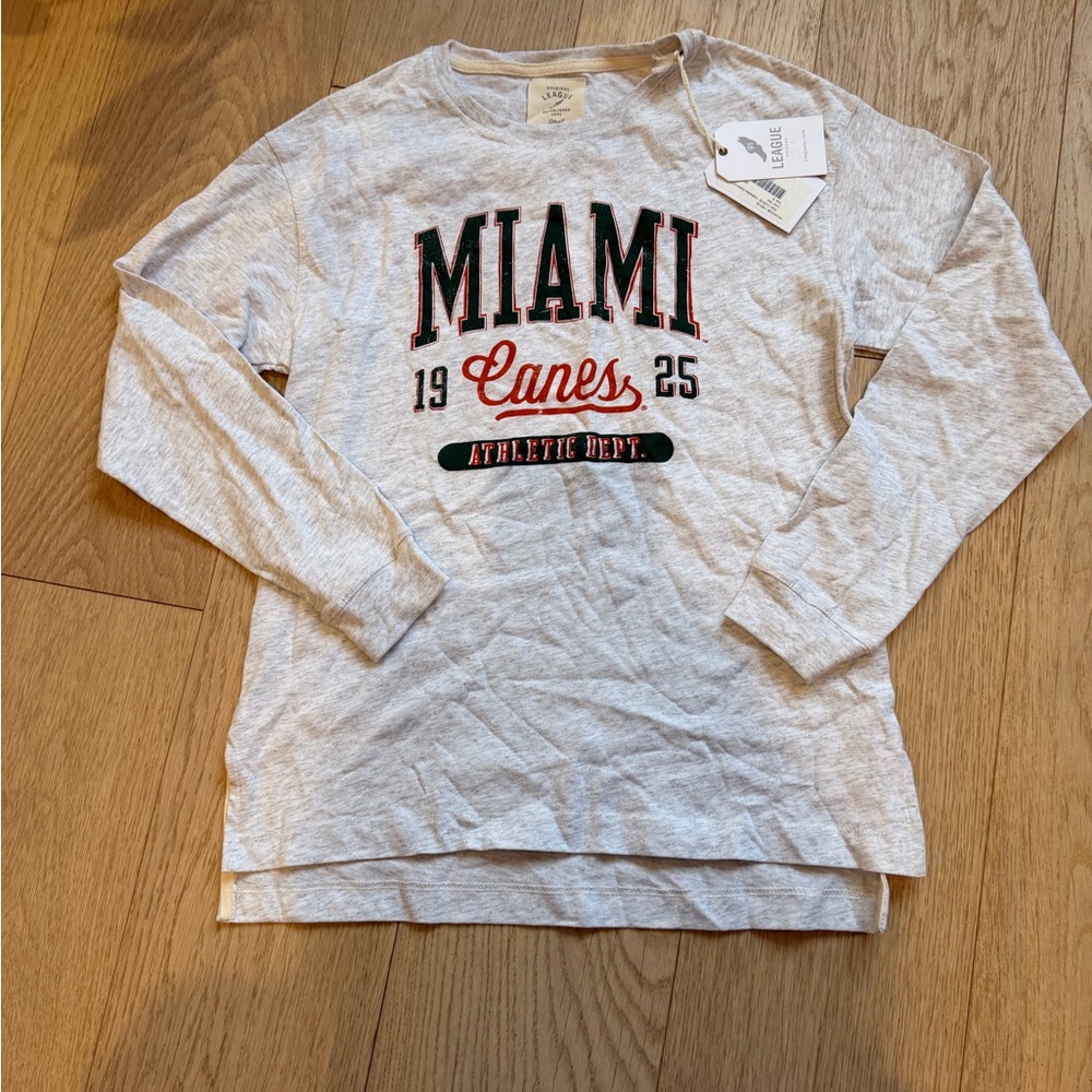 NWT University of Miami Women's Long Sleeve Shirt-size S